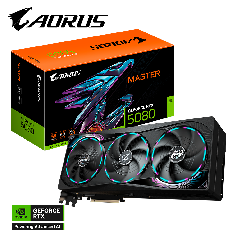 TARJETA DE VIDEO NVIDIA RTX5080 16GB GDDR7 GIGABYTE AORUS MASTER