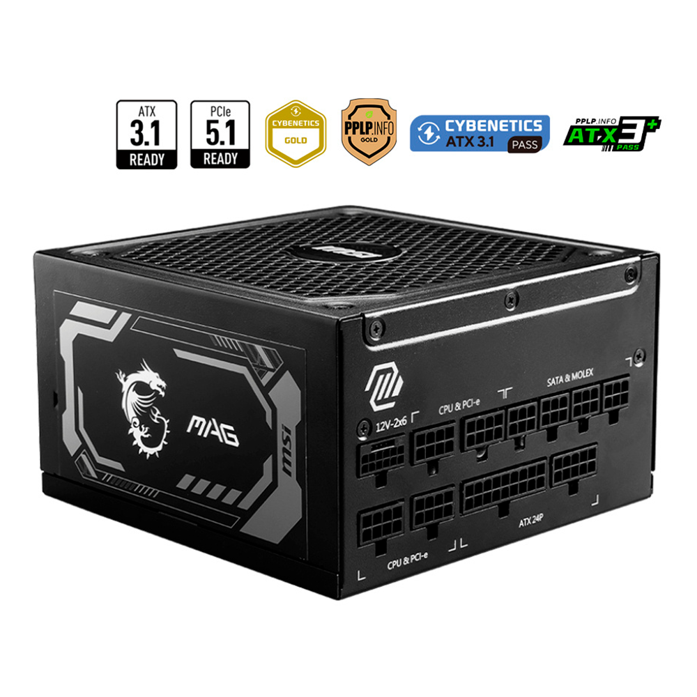 FUENTE MSI MAG A1000GL 1000W 80 PLUS GOLD PCIE 5.1 FULL MODULAR ATX