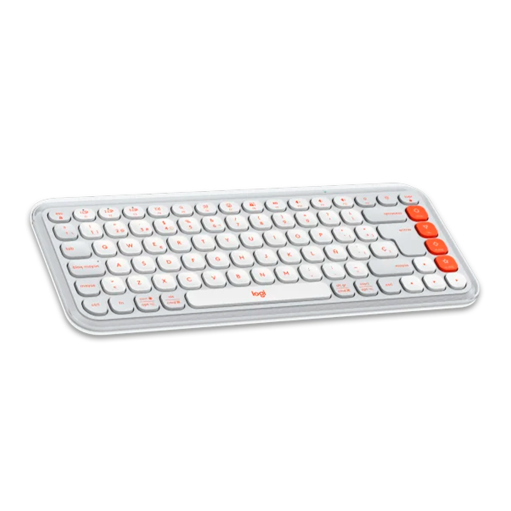 KIT 2 EN 1 LOGITECH POP ICON COMBO BLUETOOTH BLANCO NARANJA