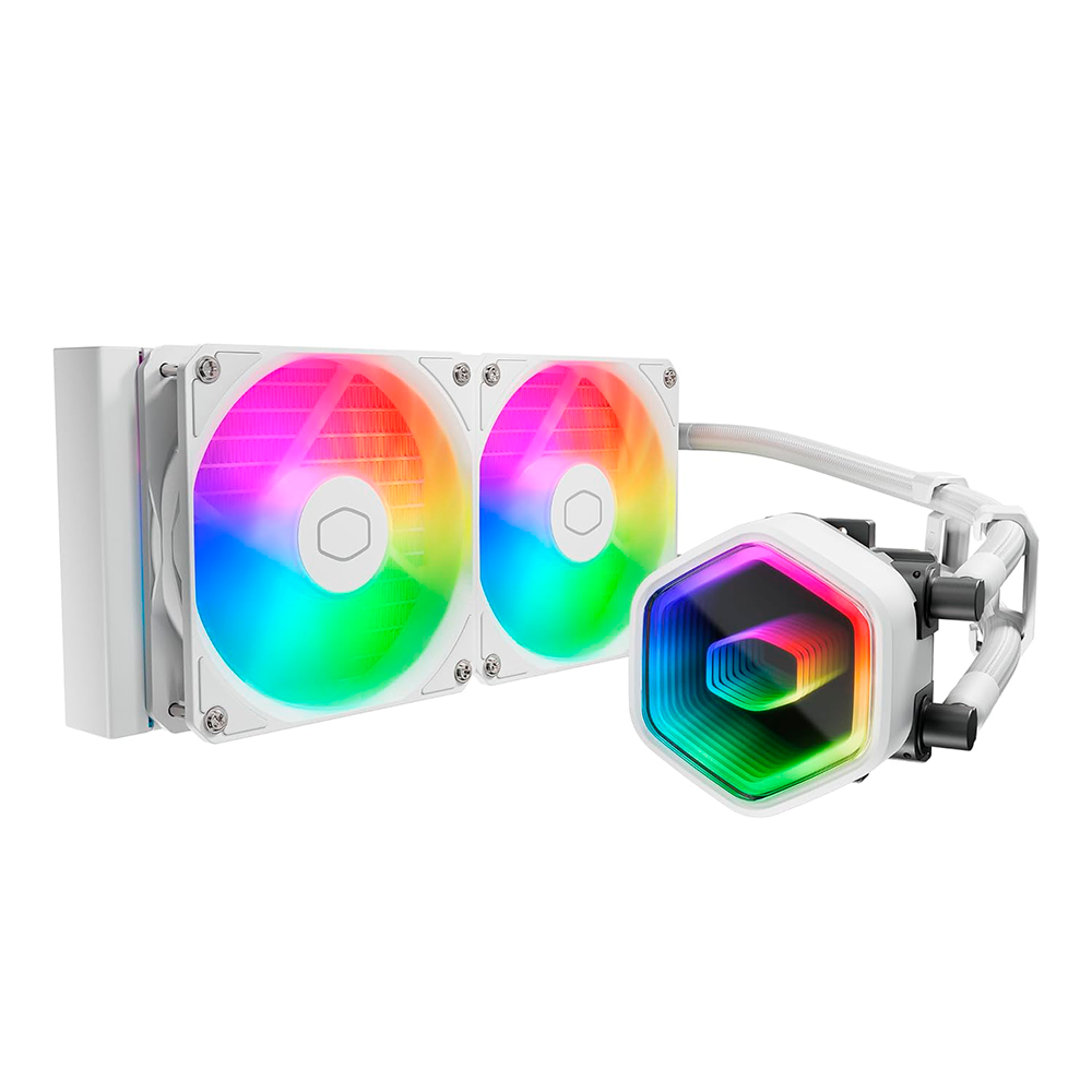 ENFRIAMIENTO COOLER MASTER MASTER LIQUID 240 CORE II ARGB WHITE LGA 1851 AM5 MLW-D24M-A18PA-RW 11M DE GARANTIA