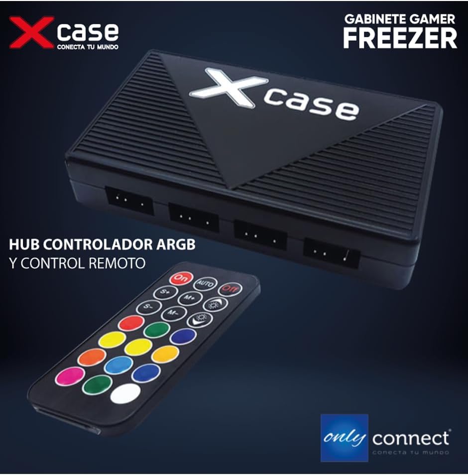 GABINETE XCASE FREEZER RGB BLANCO CRISTAL M-ATX 3VENT GGFREE3TO-B 11M DE GARANTIA