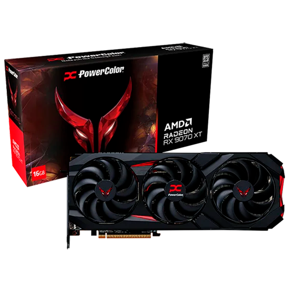 TARJETA DE VIDEO POWER COLOR RX9070XT 16GB GDDR6 RED DEVIL