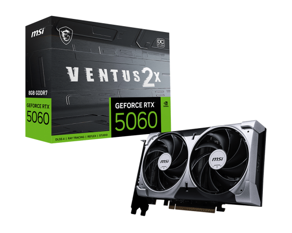TARJETA DE VIDEO NVIDIA RTX5060 8GB OC GDDR7 MSI VENTUS RTX 5060 8G VENTUS 2X OC