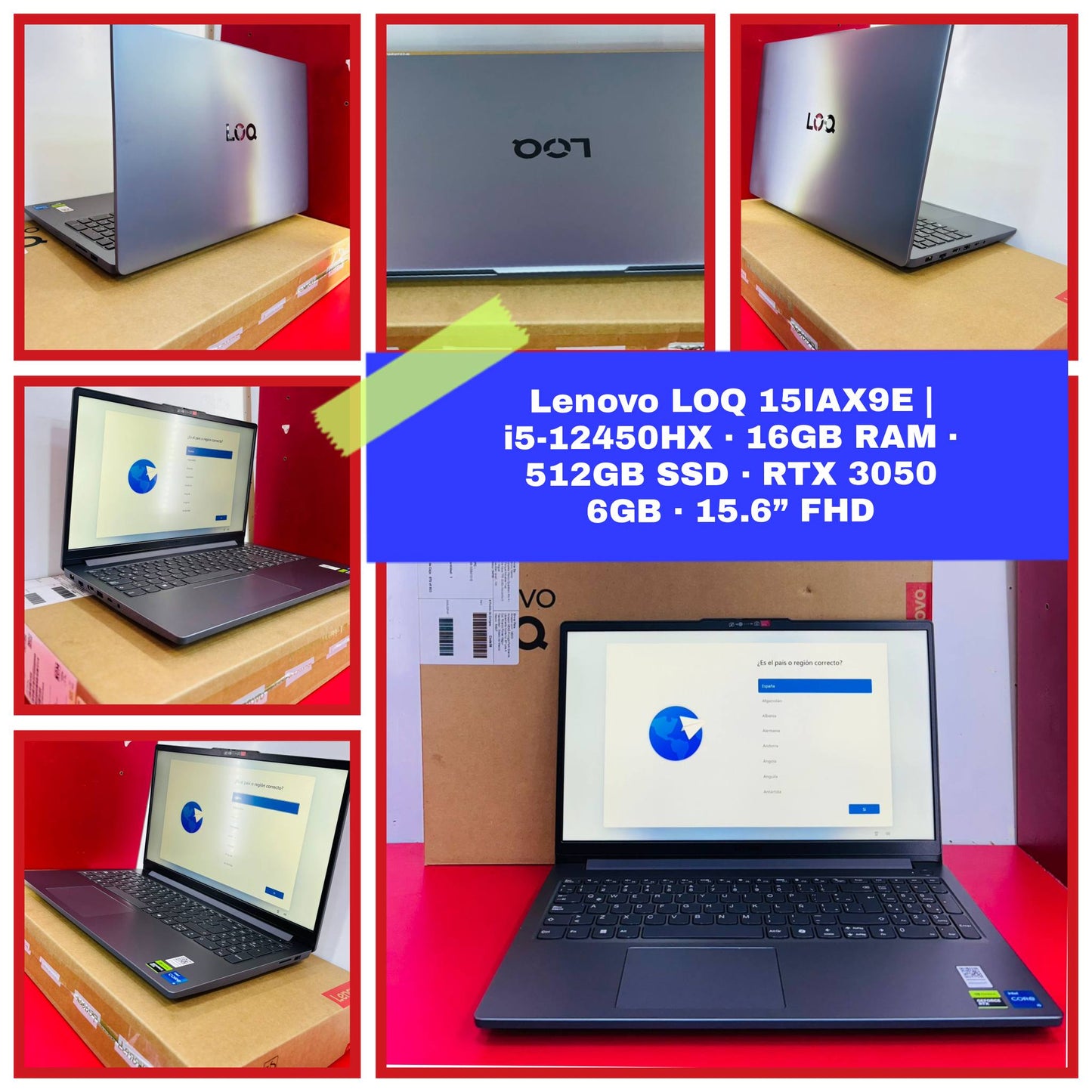 Lenovo LOQ 15IAX9E Gaming | i5-12450HX · RTX 3050 6GB · 16GB RAM · 512GB NVMe SSD