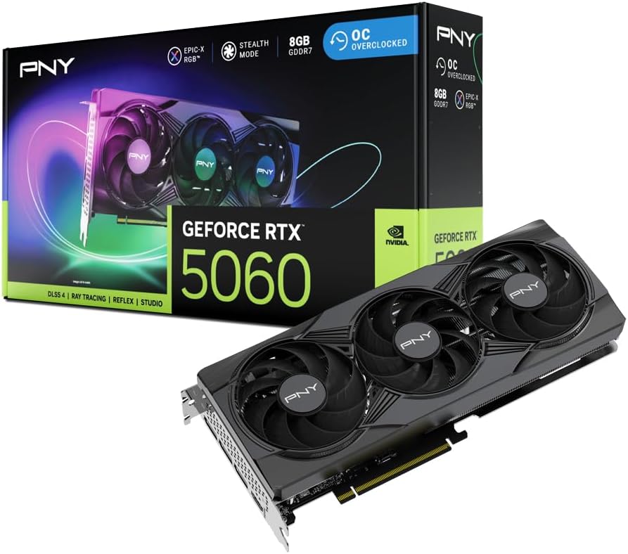 TARJETA DE VIDEO NVIDIA RTX5060 8GB OC GDDR7 PNY ARGB