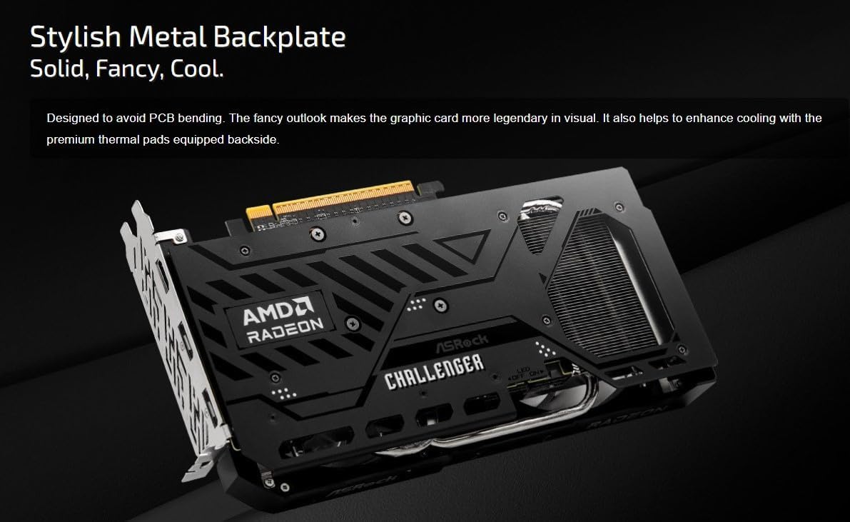 TARJETA DE VIDEO RADEON RX9060XT 8GB GDDR6 ASROCK CHALLENGER 90-GA5TZZ-00UANZ