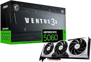 TARJETA DE VIDEO NVIDIA RTX5060 8GB OC GDDR7 MSI VENTUS RTX 5060 8G VENTUS 3X OC