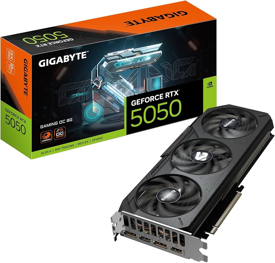 TARJETA DE VIDEO NVIDIA RTX5050 8GB OC GDDR6 GIGABYTE GAMING GV-N5050GAMING OC-8GD