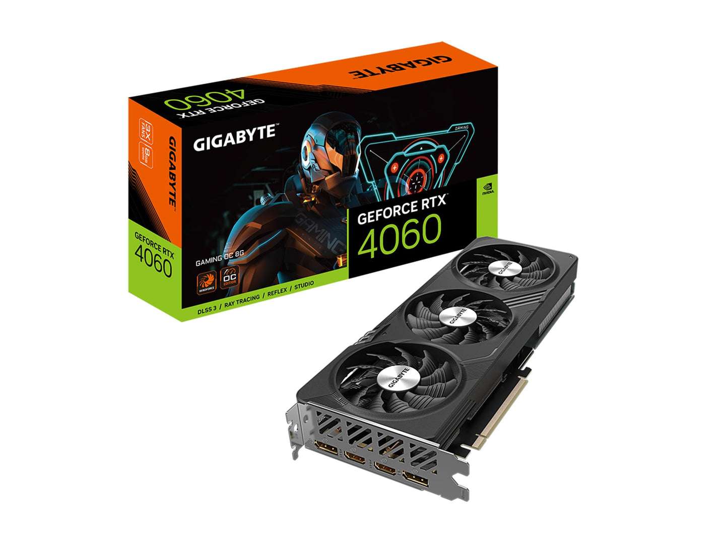 TARJETA DE VIDEO NVIDIA RTX4060 8GB OC GDDR6 GIGABYTE GAMING GV-N4060GAMING OC-8GD