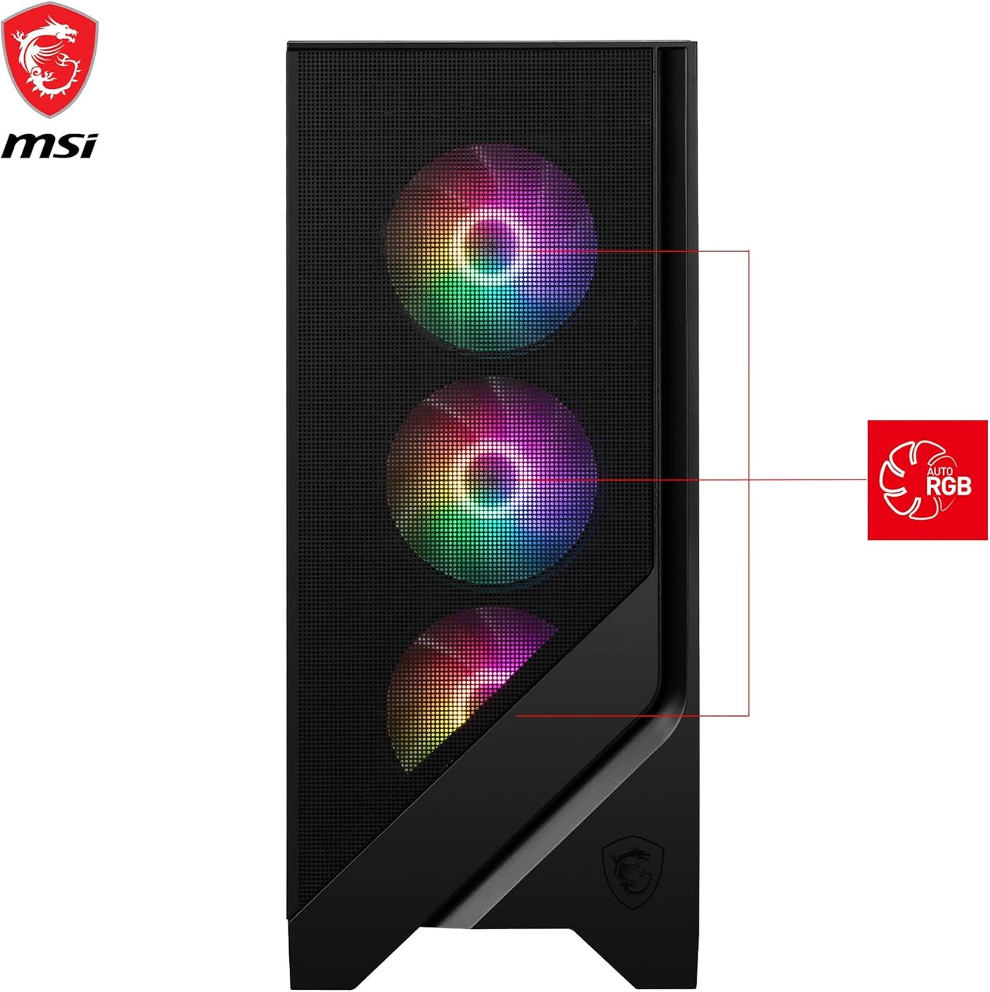 GABINETE MSI FORGE 120A AIRFLOW NEGRO ARGB ATX 6VENT USB3.2 C/TEMPLADO S/FUENTE MAG FORGE 120A AIRFLOW 11M DE GARANTIA