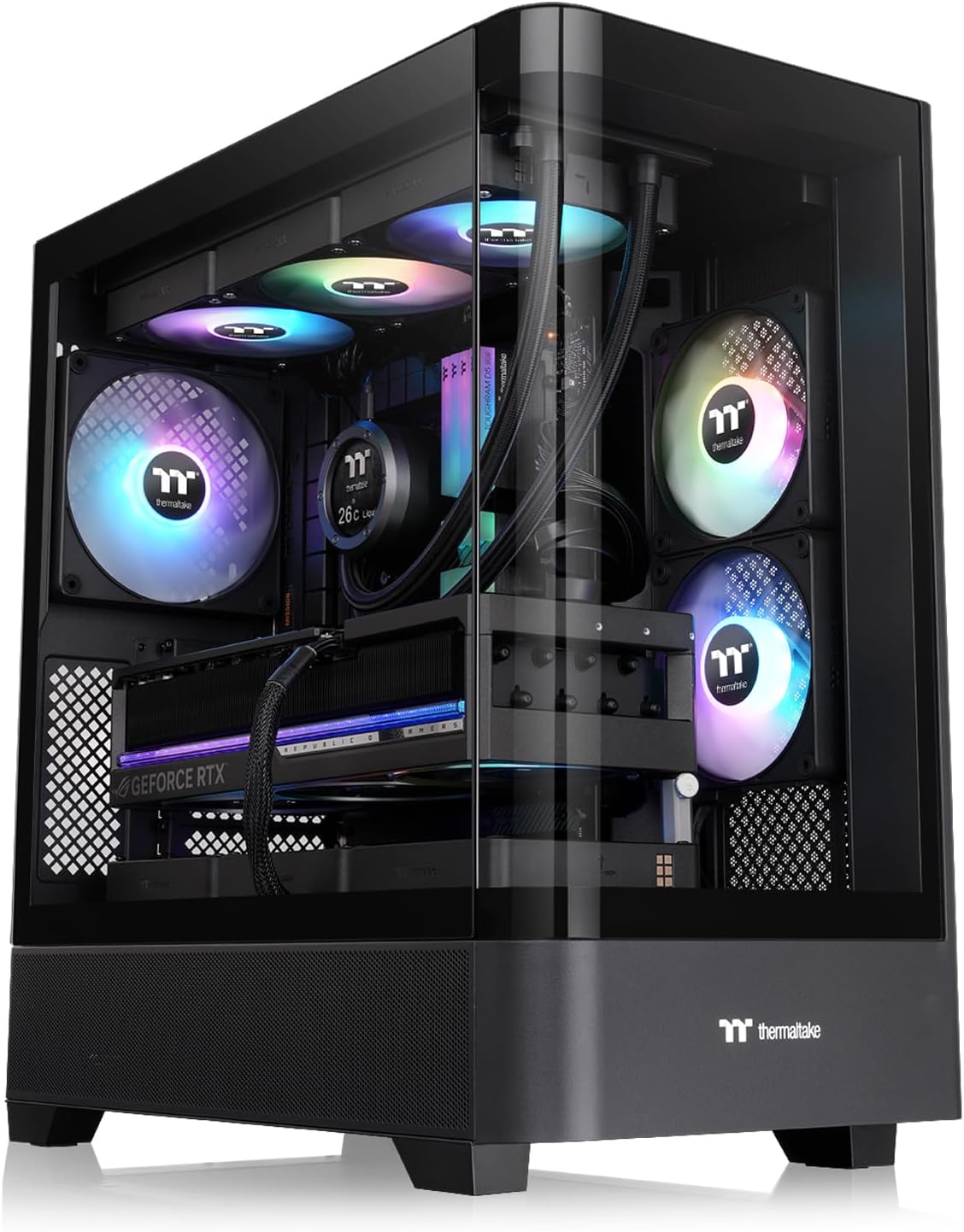 GABINETE THERMALTAKE VIEW 290 TG ARGB BLACK ARX CRISTAL MIDTOWER NEGRO CA-11G-00M1WN-00 12M DE GARANTIA
