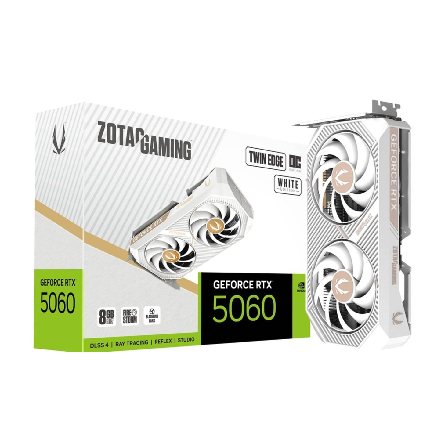 GPU ZOTAC GEFORECE RTX 5060 TWIN EDGE OC WHITE EDITION 8GB GDDR7 128BITS
