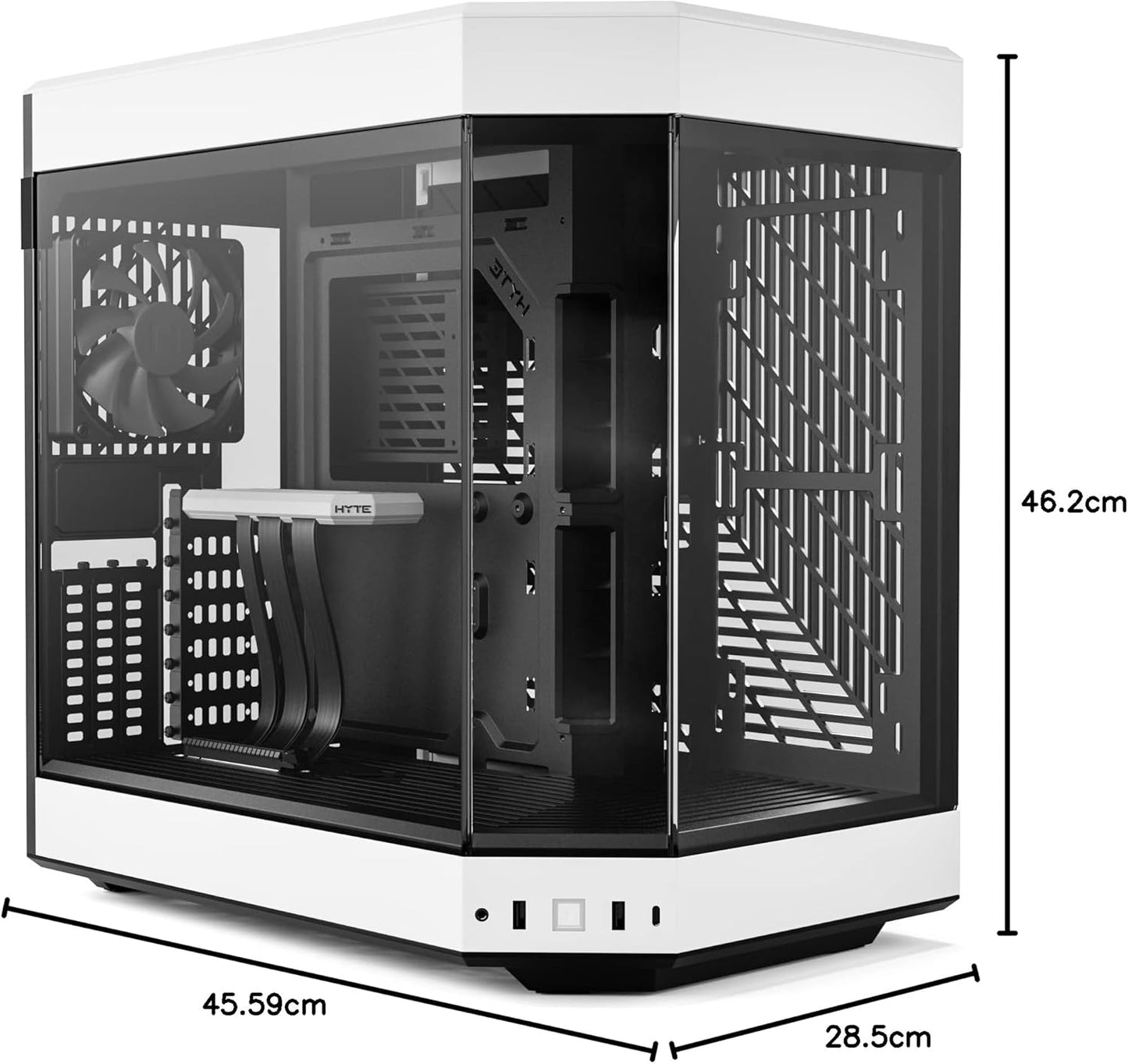GABINETE HYTE Y60 NEGRO/BLANCO EATX S/FUENTE CRISTAL CS-HYTE-Y60-BW 11M DE GARANTIA