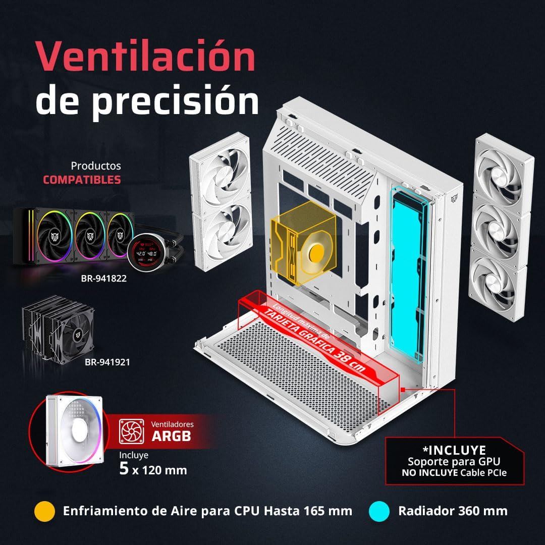 GABINETE BALAM RUSH TANK EXPERT 7800 NEGRO ATX USB-3.0 CRISTAL S/FUENTE BR-941556 11M DE GARANTIA