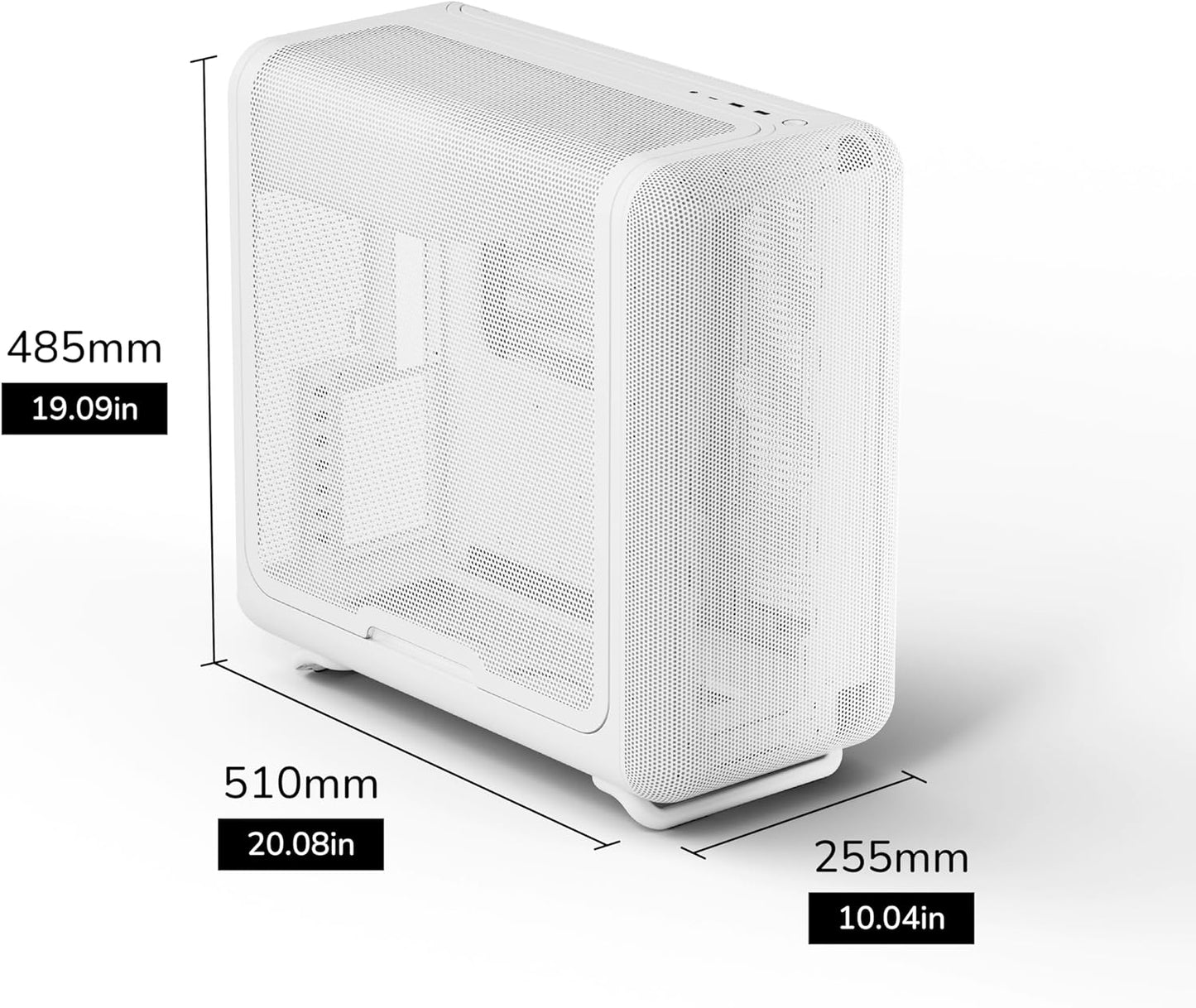GABINETE HYTE X50 ATX S/FUENTE CRISTAL SNOW WHITE BLANCO CS-HYTE-X50G-WW 12M DE GARANTIA
