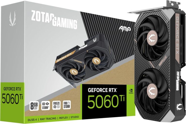 GPU ZOTAC GAMING GEFORCE RTX 5060 TI 8GB AMP BLACK GDDR7, 128BIT, HDCP, THREE DP, HDMI, MEDIUM