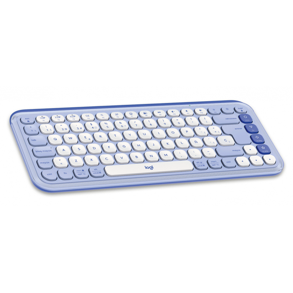 KIT 2 EN 1 LOGITECH POP ICON COMBO BLUETOOTH LILA BLANCO