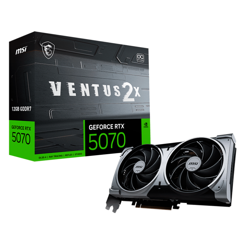 TARJETA DE VIDEO MSI RTX5070 12GB GDDR7 VENTUS 2X OC