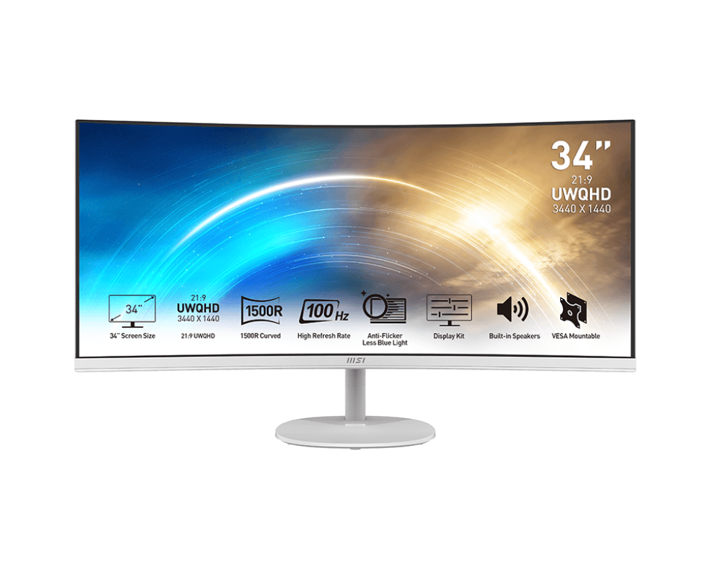 MONITOR 34 MSI PRO MP341CQ 4MS 100HZ UWQHD VA CURVO ANTI-GLARE