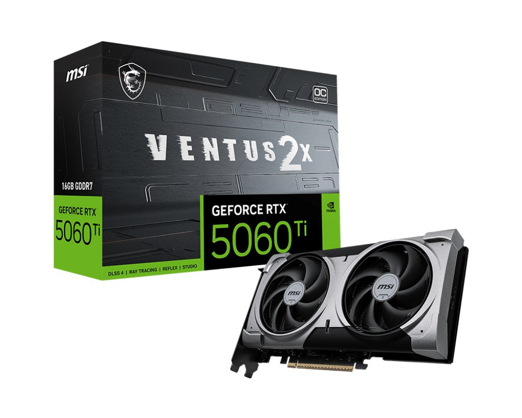 TARJETA DE VIDEO NVIDIA RTX5060TI 16GB OC GDDR7 MSI VENTUS RTX 5060 TI 16G VENTUS 2X OC PLUS