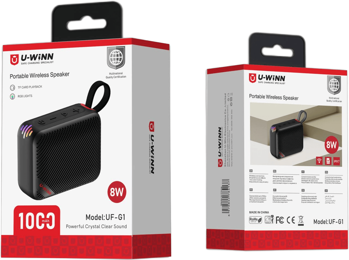 Audio | US - G1 | 8W | 5V | Bluetooth | No | RGB + resistente agua IPX7 + TF + manos libres + TWS | - | Negro - rogeek