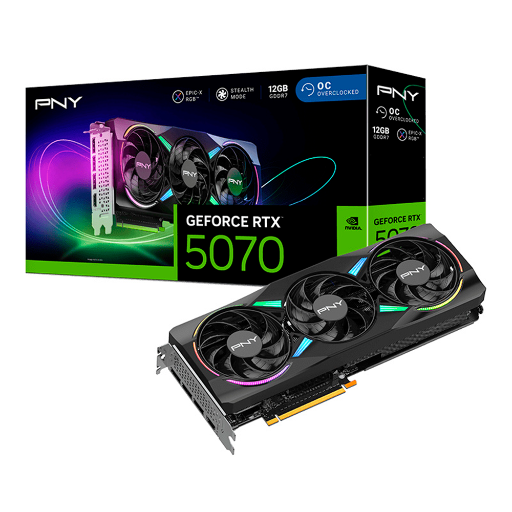 TARJETA DE VIDEO NVIDIA RTX5070 12GB OC GDDR7 PNY ARGB