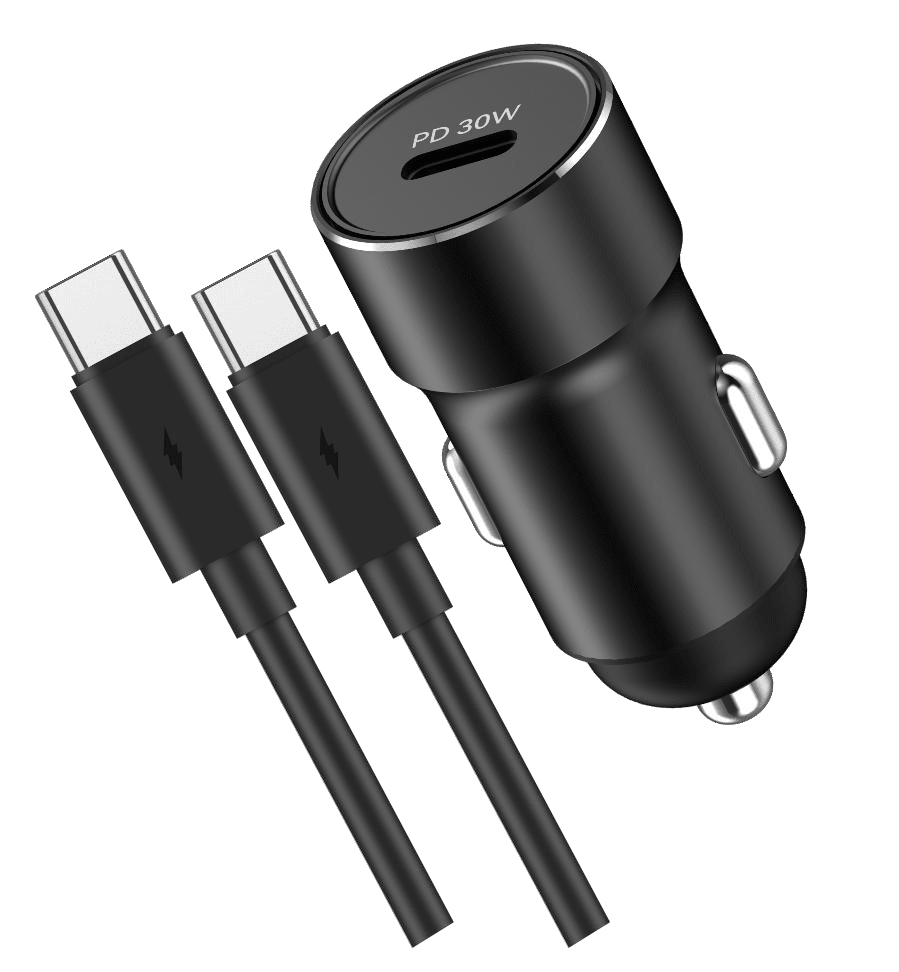 Car Charger | UF - C201 | 30W | - | USB - C | Cable Type - C a Type - C incluido | Carga rapida para auto | 40 | Negro - rogeek