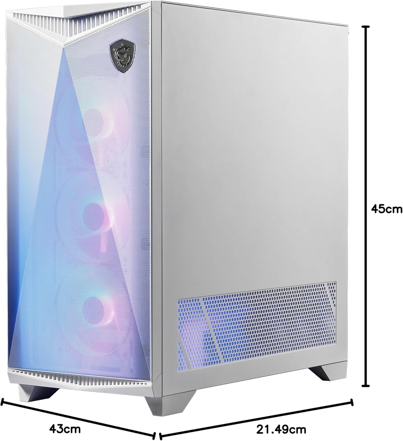 GABINETE MSI GUNGNIR 300R AIR FLOW NEGRO ARGB E - ATX 4VENT USB - C C/TEMPLADO S/FUENTE MPG GUNGNIR 300R AIRFLOW 11M DE GARANTIA - rogeek