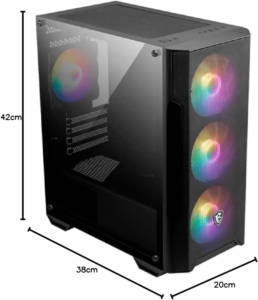 GABINETE MSI M100A C/VEN RGB MICRO - ATX/MINI - ITX NEGRO USB 2.0 S/FUENTE MAG FORGE M100A 11M DE GARANTIA - rogeek