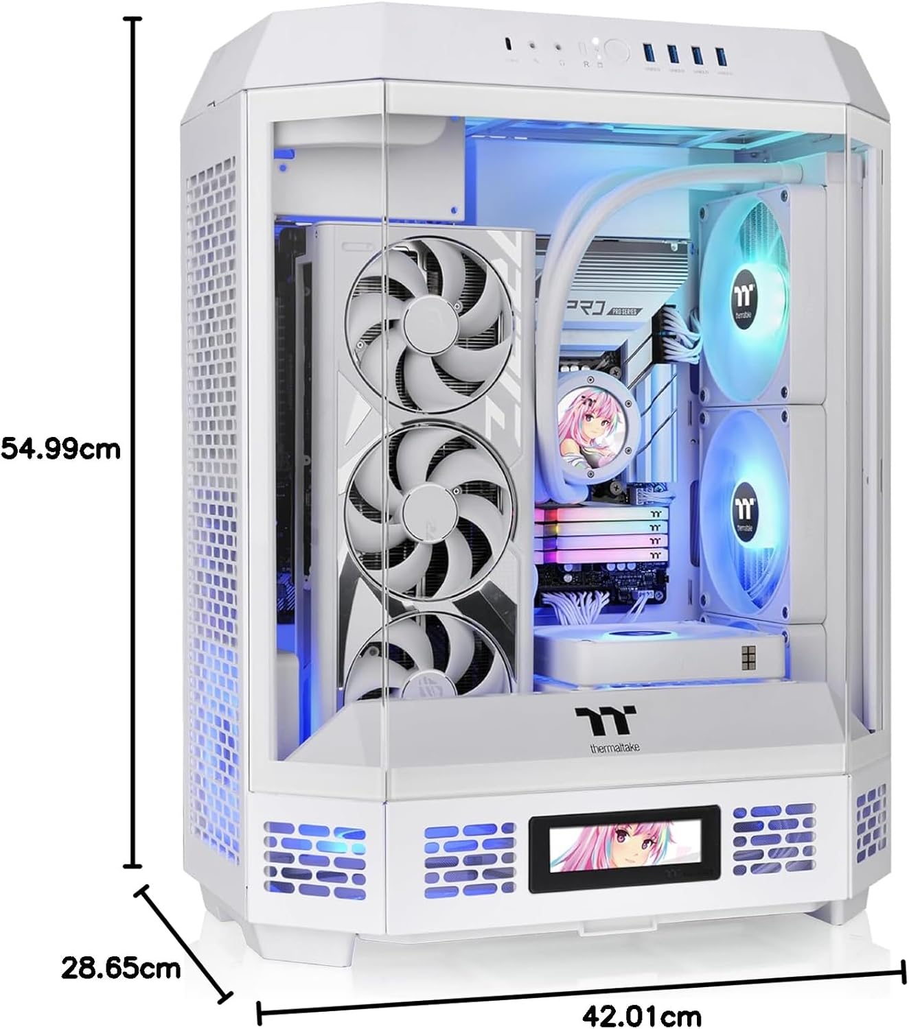 GABINETE THERMALTAKE THE TOWER 600 SNOW ATX CRISTAL MIDTOWER BLANCO CA - 1Z1 - 00M6WN - 00 12M DE GARANTIA - rogeek