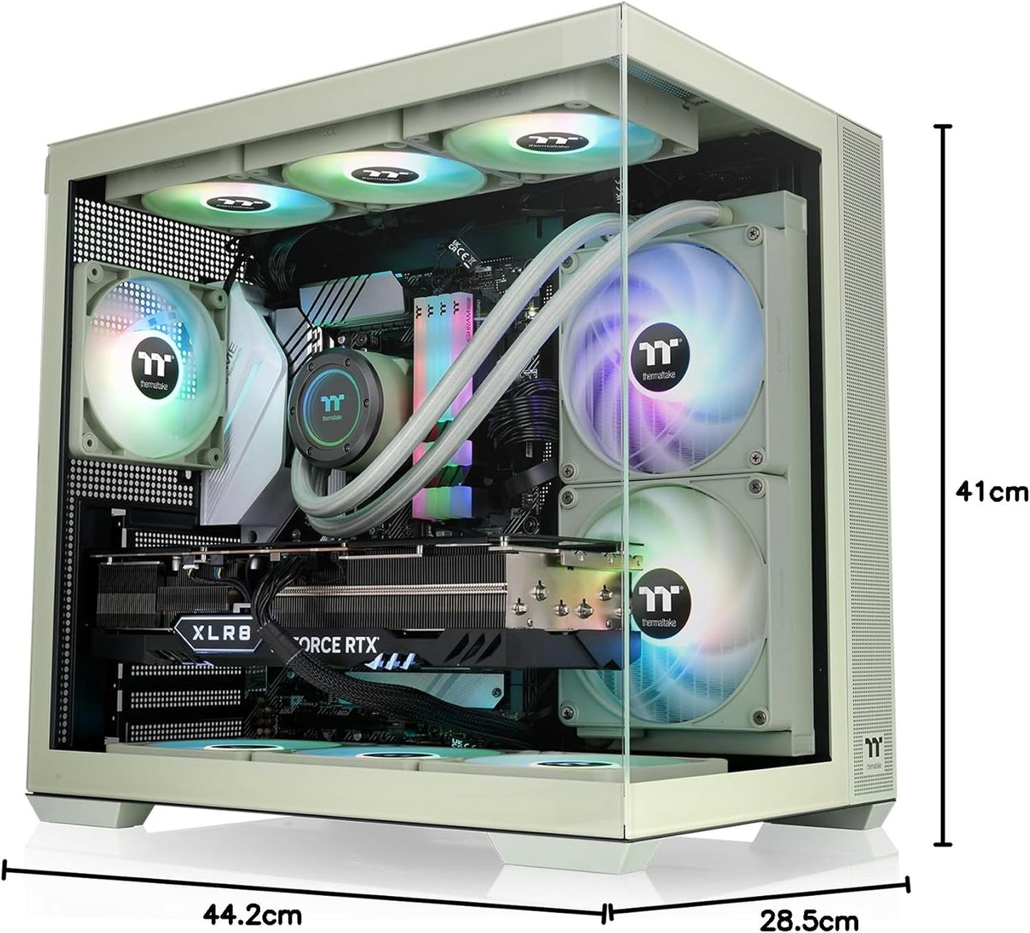 GABINETE THERMALTAKE VIEW 380 TG ARGB MATCHA GREEN ATX CRISTAL VERDE CA - 1Z2 - 00MEWN - 00 12M DE GARANTIA - rogeek
