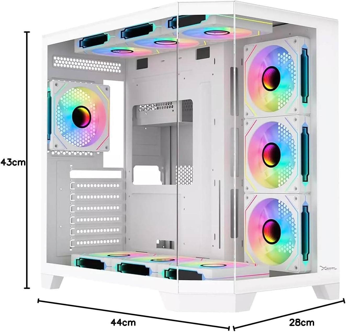 GABINETE XZEAL XZ150 ARGB 4VEN S/FUENTE BLANCO ATX/MICRO - ATX XZGAXT1W GARANTIA CON FABRICANTE - rogeek