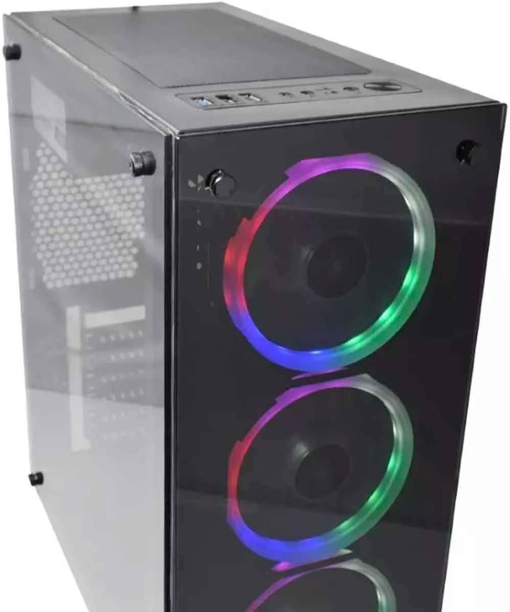 REMATE GABINETE NACEB EVOTEC EV-1007 CON VENTANA RGB. MID-TOWER ATX USB 2.0/3.2 C/FUENTE 600W NEGRO 1M DE GARANTIA - rogeek
