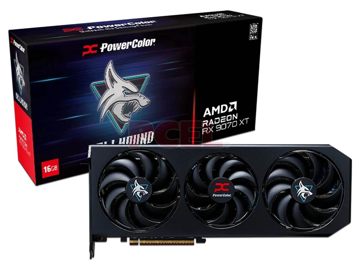 TARJETA DE VIDEO POWER COLOR RX9070XT 16GB GDDR6 HELLHOUND BLACK - rogeek