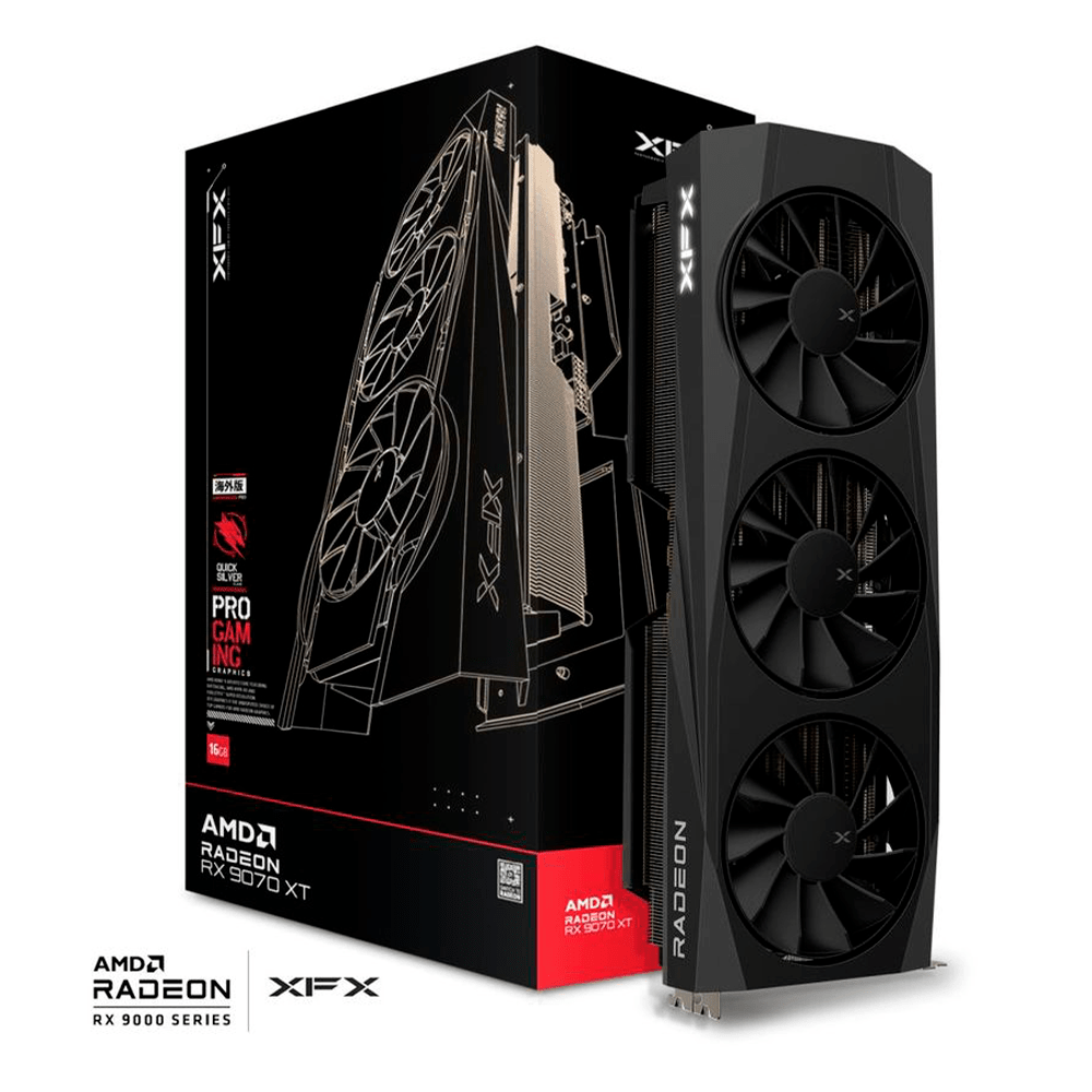 TARJETA DE VIDEO XFX RX9070XT 16GB GDDR6 QUICKSILVER GAMING - rogeek