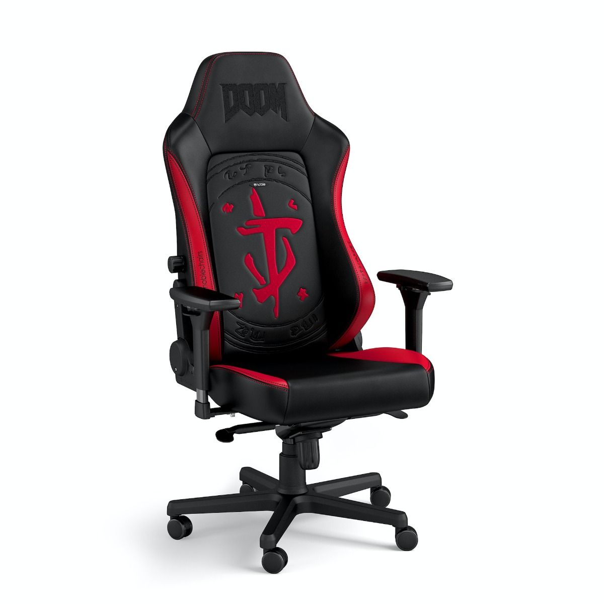 SILLA NOBLECHAIRS HERO BLACK/RED CUERO REAL 150KG