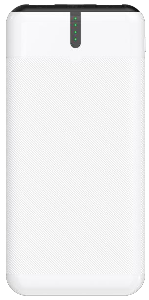 Power Bank | UF-D107 | 10000mAh 2A | Type-C | 2xUSB | Cable USB a Type-C | Luz LED | 50 | Blanco/Negro
