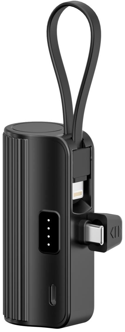 Power Bank | UF-D109 | 5000mAh 2A | Type-C | Type-C | 1 cable IP | Compacto + pantalla LED | - | Negro