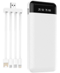 Power Bank | UF-D205 | 10000mAh 2A | Type-C | 1xUSB | 4 cables externos | LED indicadores 25/50/75/100 | 50 | Blanco/Negro