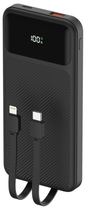 Power Bank | UF-H201 | 10000mAh PD22.5W | Type-C | USB+Type-C | 2 cables Type-C/IP + cable USB a Type-C | Pantalla LED | 50 | Blanco/Negro
