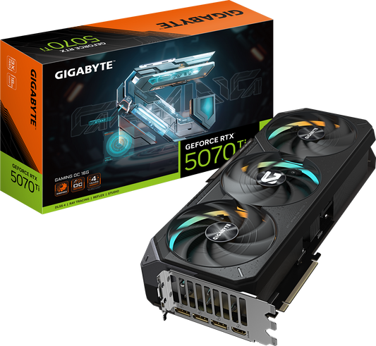 TARJETA DE VIDEO NVIDIA RTX5070TI 16GB OC GDDR7 GIGABYTE GAMING GV-N507TGAMING OC-16GD