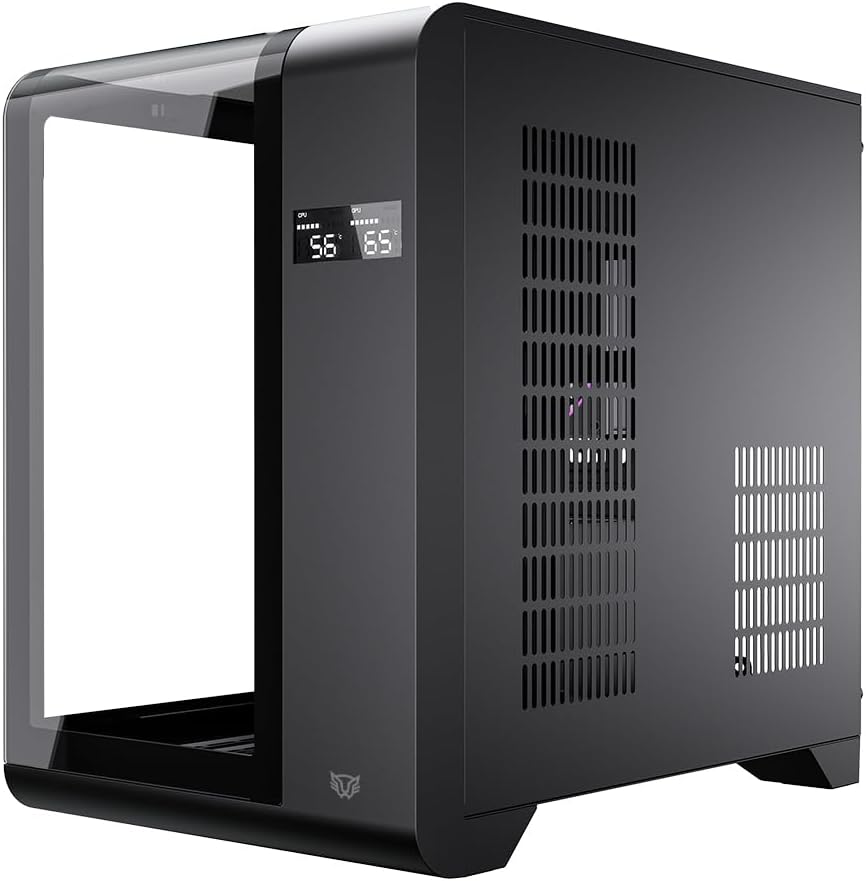 GABINETE BALAM RUSH TANK EXPERT CURVE 6400 NEGRO M-ATX DIGITAL 3VENT ARGB CRISTAL S/FUENTE BR-941617 11M DE GARANTIA