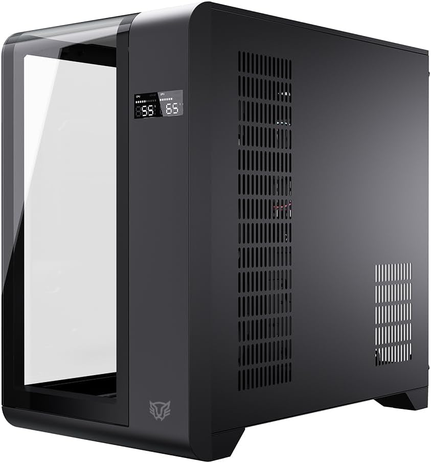 GABINETE BALAM RUSH TANK EXPERT CURVE 7400 NEGRO ATX DIGITAL 4VENT ARGB CRISTAL S/FUENTE BR-941594 11M DE GARANTIA
