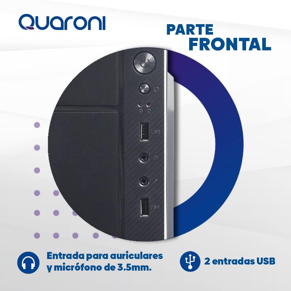 GABINETE QUARONI QCMT-05 NEGRO MATX 500W METAL 1M DE GARANTIA