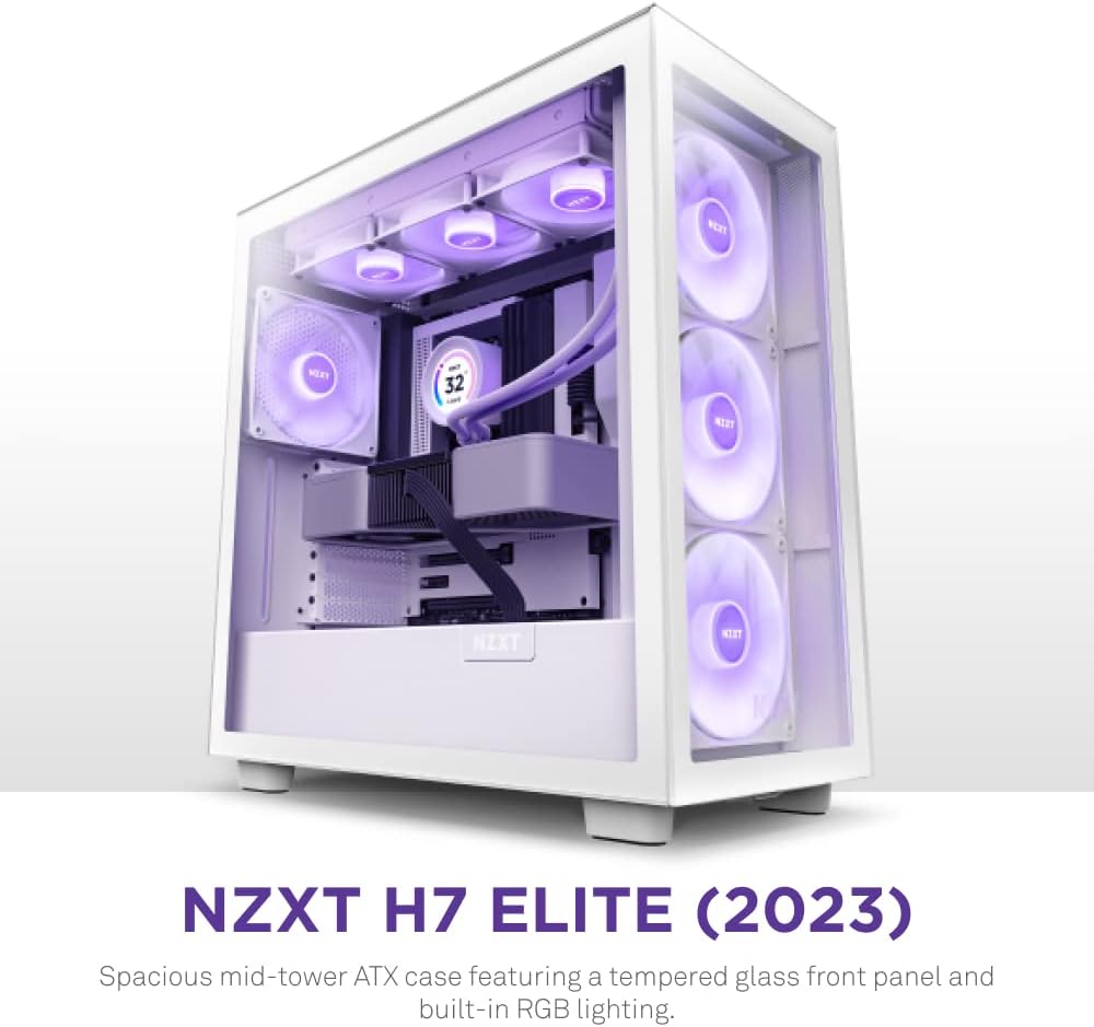 GABINETE NZXT H7 ELITE RGB BLANCO ATX S/FUENTE CRISTAL USB 3.2 TIPOC  CM-H71EW-02 12M DE GARANTIA