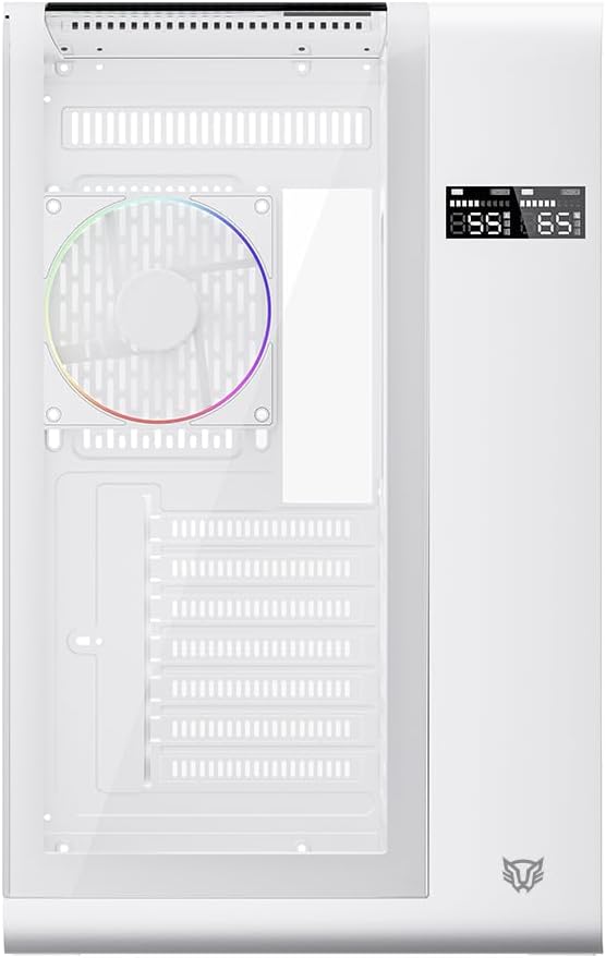 GABINETE BALAM RUSH TANK EXPERT CURVE 7400 BLANCO ATX DIGITAL 4VENT ARGB CRISTAL S/FUENTE BR-941600 11M DE GARANTIA
