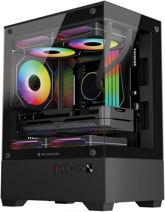 GABINETE BALAM RUSH NITROX GLOW CRYSTAL 4700C NEGRO M-ATX ARGB C/TEMPLADO S/FUENTE BR-943918 3M DE GARANTIA