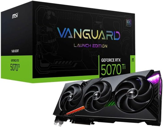 CAJA ABIERTA TARJETA DE VIDEO MSI NVIDIA GEFORCE RTX 5070 TI VANGUARD LAUNCH EDITION 16GB GDDR7 HDMI DP RTX 5070 TI 16G VANGUARD SOC LAUNCH EDITION