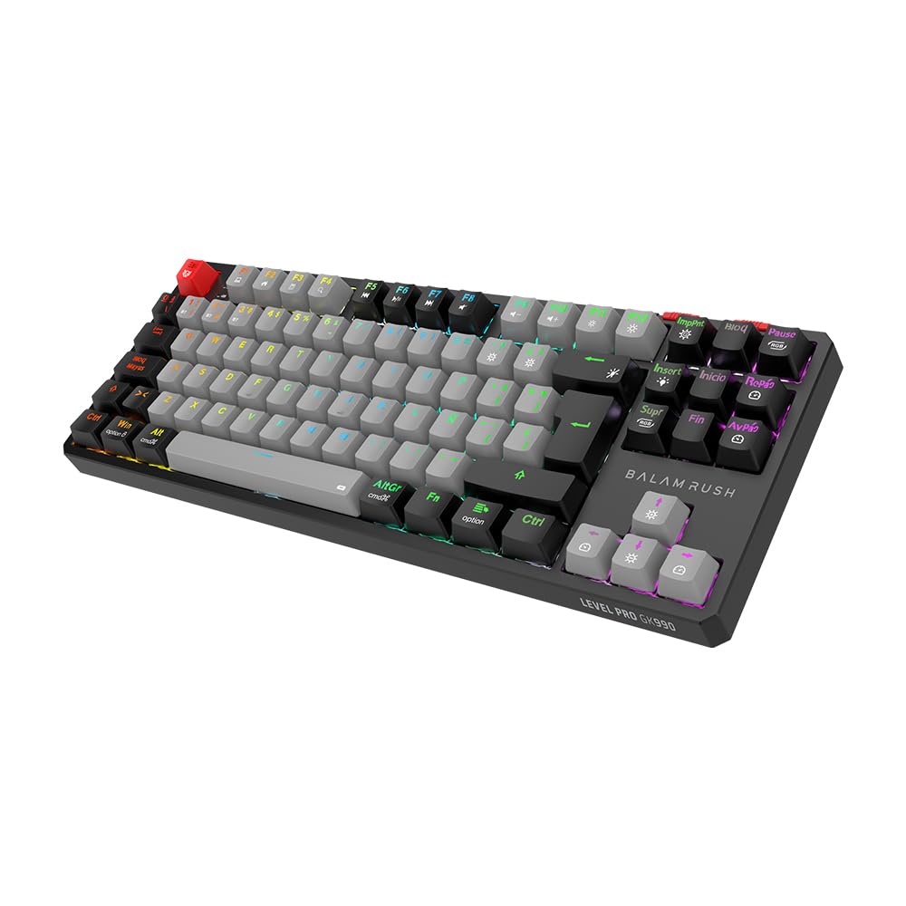 TECLADO BALAM RUSH LEVEL PRO GK990 2.4 MHZ BT  SWITCH ROJO RGB