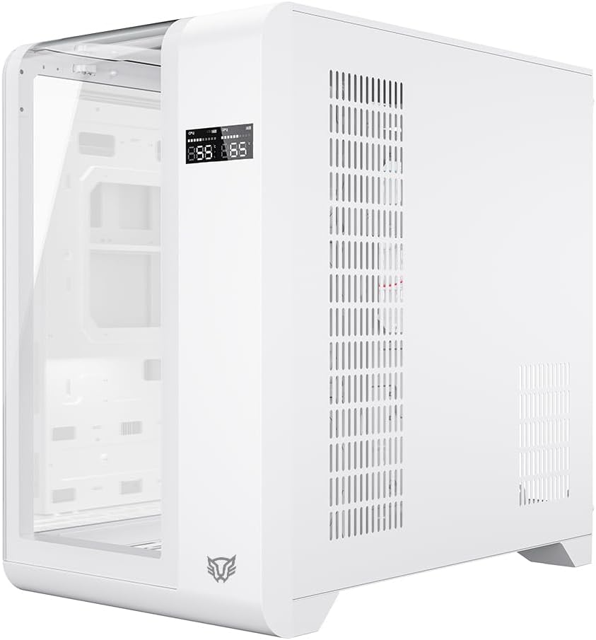 GABINETE BALAM RUSH TANK EXPERT CURVE 7400 BLANCO ATX DIGITAL 4VENT ARGB CRISTAL S/FUENTE BR-941600 11M DE GARANTIA